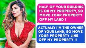 Neighbor CLAIMS Half Of My Building & FORBIDS Me To Build On My Land. I'm The Owner Of His Land r/EP