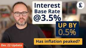 UK Base Interest Rate at 3.5% & could peak at 4.75% next year (December 2022 increase)