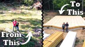 From Raw Land to Log Cabin Walls // Couple Builds Own House - Ep. 38