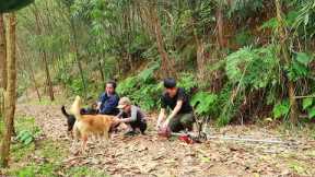 Clearing land to build a new farm with his wife and children : Building life 2023