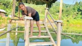 Building A Cabin In The Middle Of The Lake. Make A Stairs to cabin. LIVING OFF \ Triệu Lâm Farm