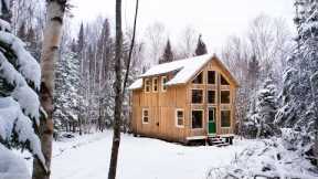 Cozy CABIN Build | First SNOWFALL and Interior Progress