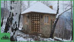 Alone built a stone house in the forest. Start to finish