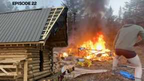 FIRE DISASTER on Off-Grid Homestead Log Cabin Build |EP22|