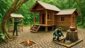build a cheap square wooden house in the forest alone