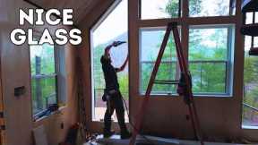 Trimming Cabin Windows, Exploring Property with New Side-by-Side | Off-Grid Cabin Build