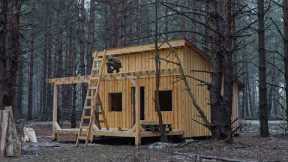 Built a cabin in a year without any skills, off grid house Start to Finish no talking asmr