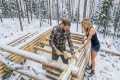 A Couple Built a Wooden Cabin by