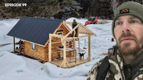 Bathroom Addition: Roof, How to Cut Rafters |EP99| Log Cabin Build on Off-Grid Homestead