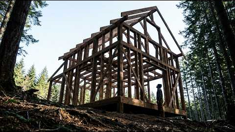 Turning Bare Forest Ground Into a Finished Off Grid Cabin  Start to Finish