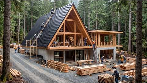 From a Remote Forest to a Stunning $850,000 A-Frame House | Built in Just 12 Months