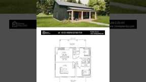 36x30 Tiny House Plans  Modern 2 Bedroom, 2 Bath Cabin Blueprint #floorplan #blueprint #modern