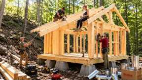 Family Builds DREAM Cabin in the Woods - Start To Finish by @dialtommy